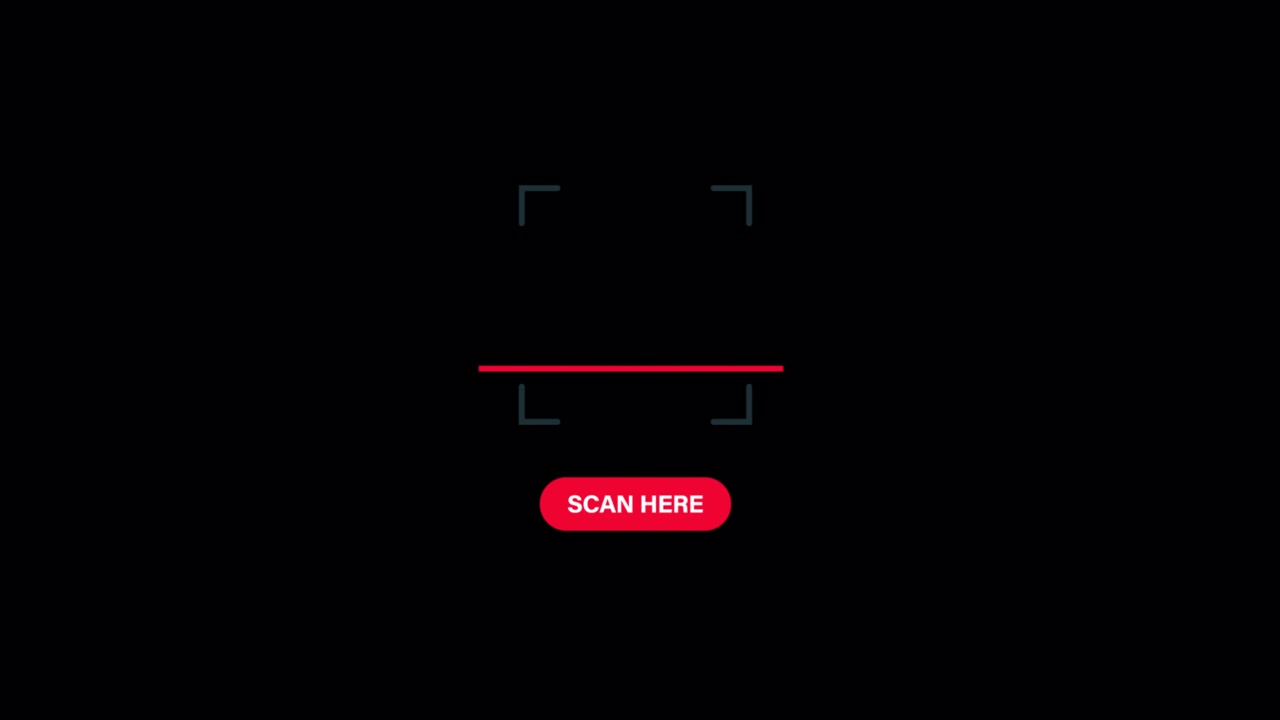 Animated Digital Scanning Interface with Moving Red Line
