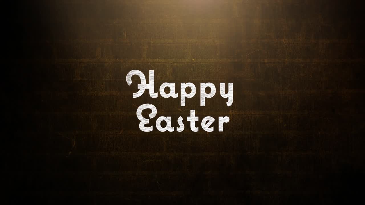 Animazione di testo "Buona Pasqua" su muro