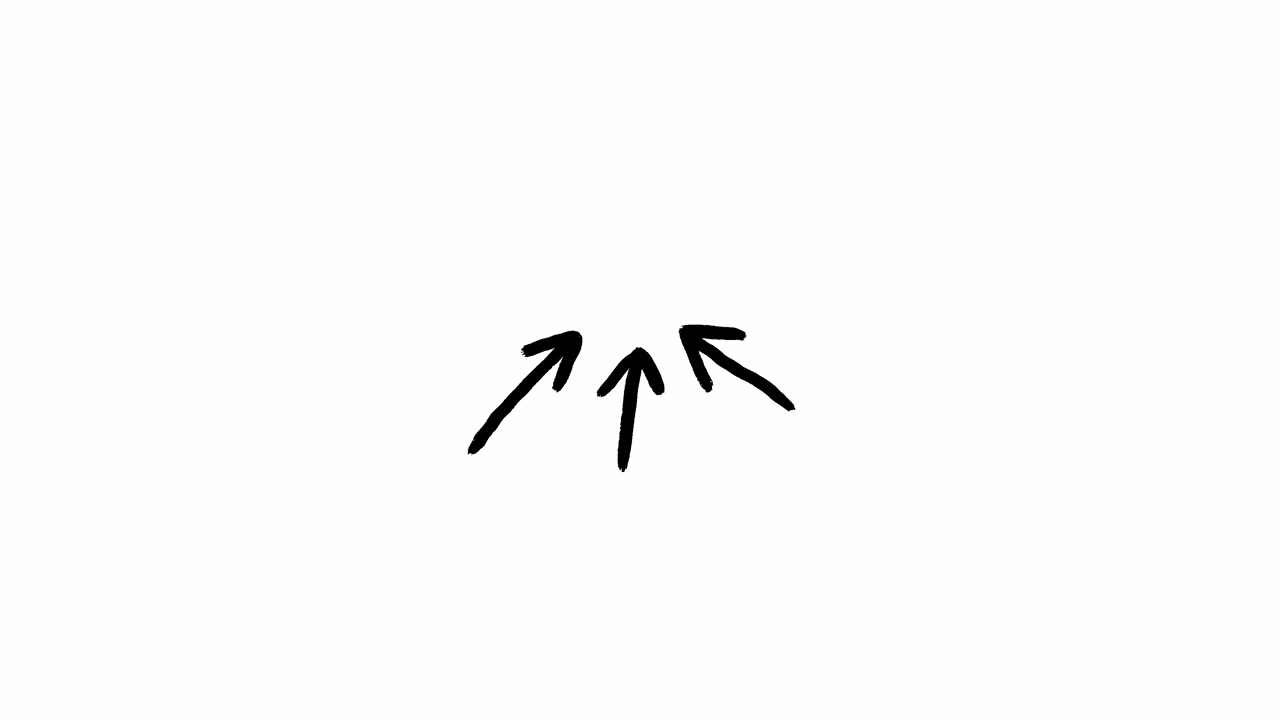 Three Hand Drawn Black Arrows Pointing Upwards on a White Background
