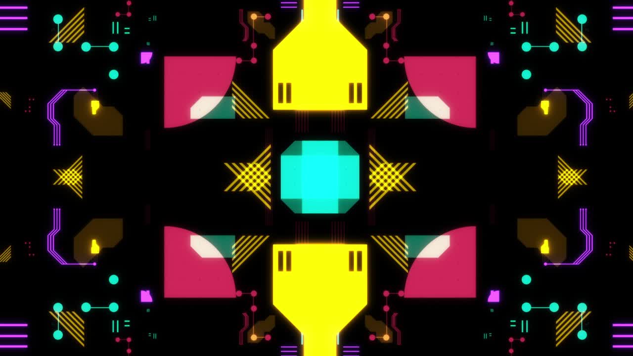 patrones en movimiento interminables en colores brillantes de fondo en bucle