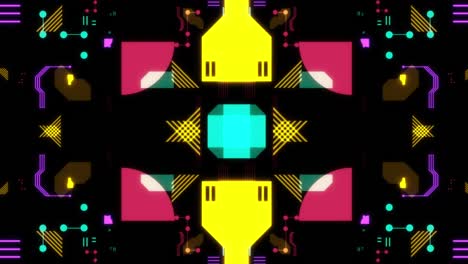 patrones en movimiento interminables en colores brillantes de fondo en bucle