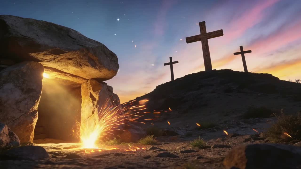 Happy Easter Cross Background