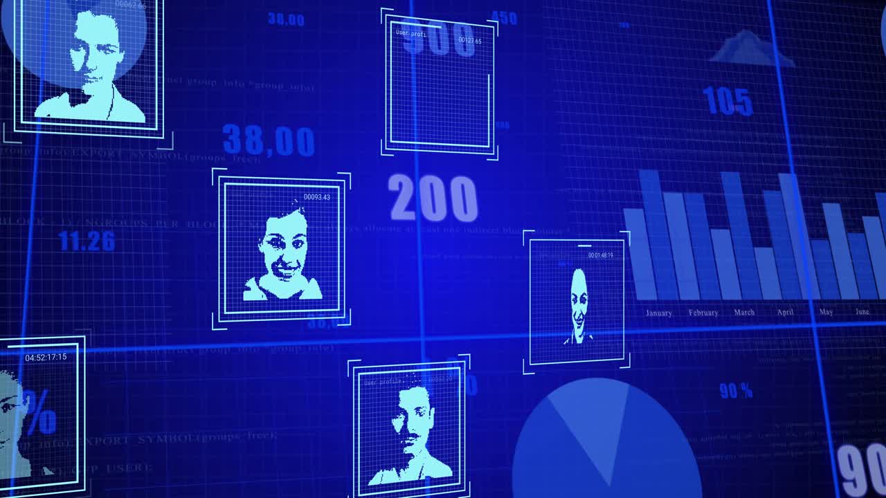 Data fetch starting, profile tiles appearing and shifting on blue dashboard, updating user metrics