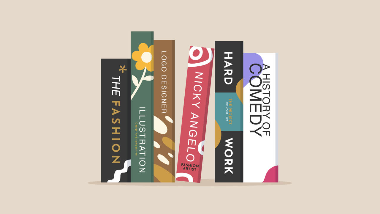 다채로운 디자인 책 들 이 있는 책장