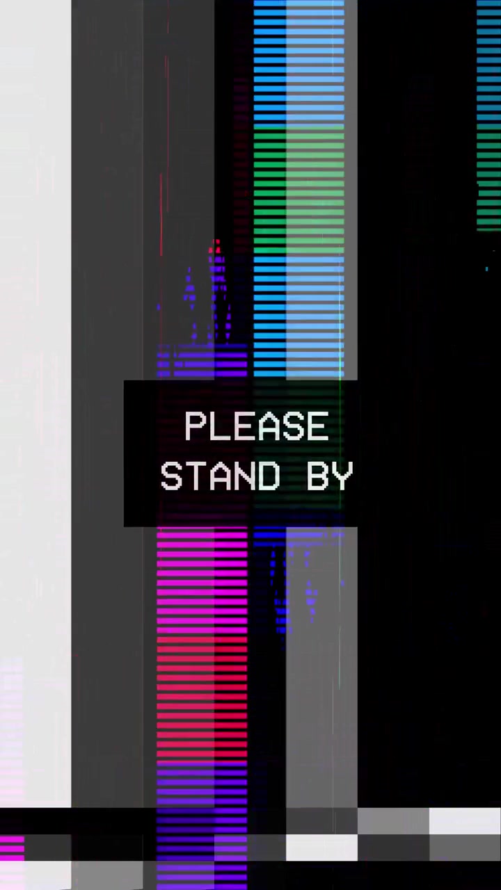 Digital Glitch Effect with Please Stand By Text Overlay