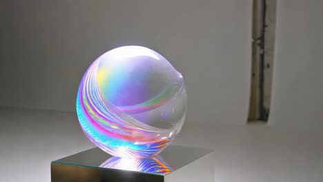 colorful iridescent glass sculpture