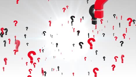 signos de interrogación y signos de exclamación animados que caen