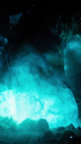 glowing blue cave