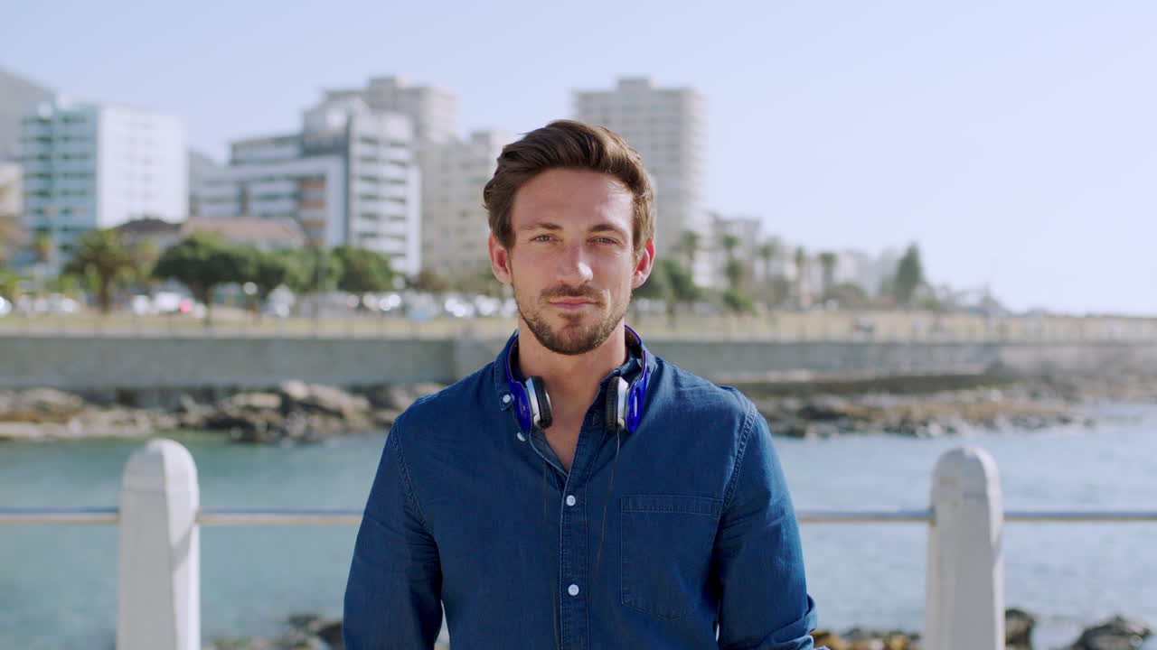 Man face, calm and person portrait by South Africa