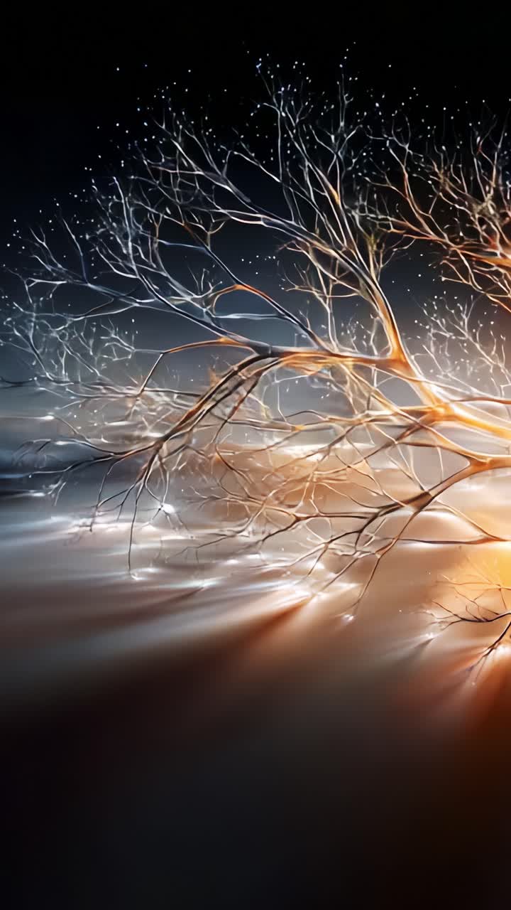 Illuminated Tree of Life: A Glimpse into Nature's Wonder from Dark to Light, Showcasing Glowing Branches That Bring Joy and Inspiration to All Who Observe