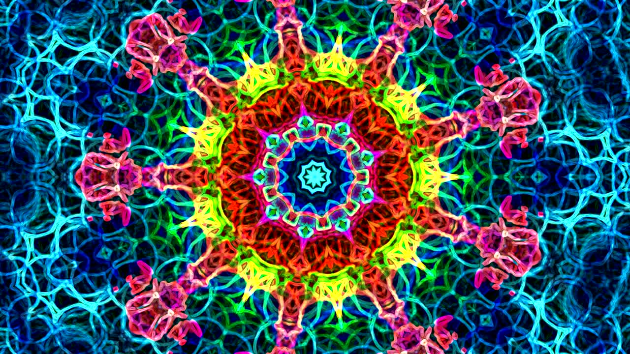 Sequenze di motivi a caleidoscopio virtuale, infinito o in loop continuo