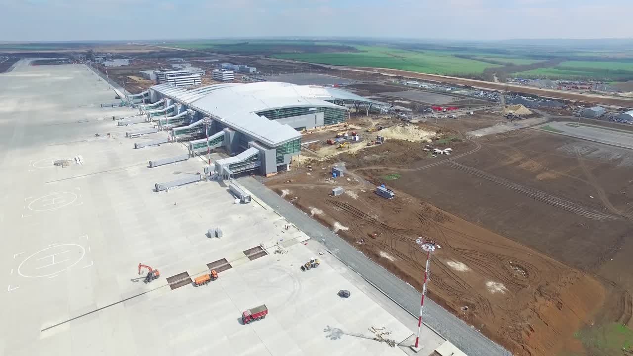 vista aérea del sitio de construcción del aeropuerto