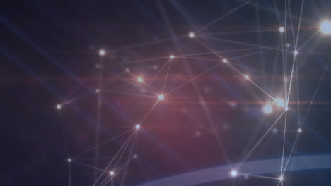 Animation of networks of connections over black background
