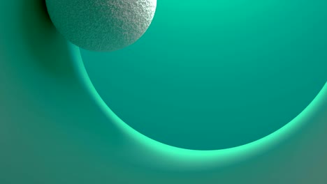 the ball, planet rolls over the abstract edge. interesting light and infinite movement.