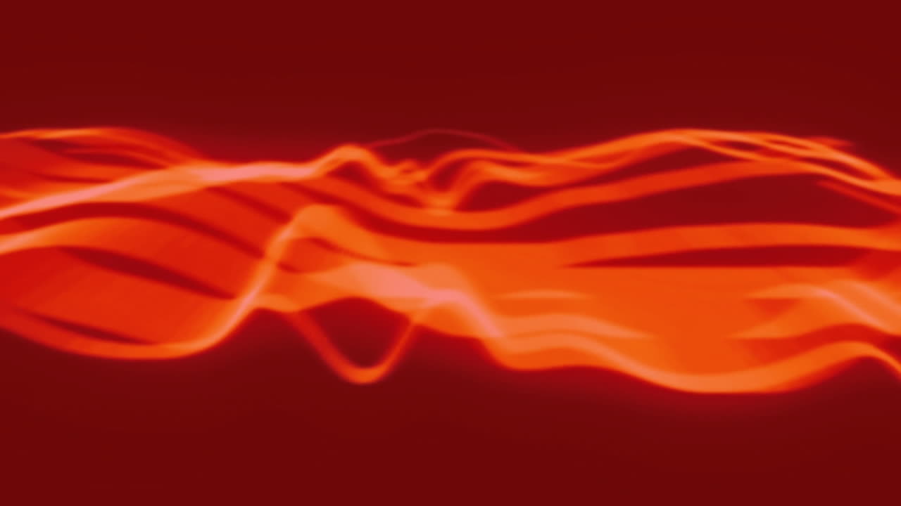 Animation of glowing light trails moving over dark red background