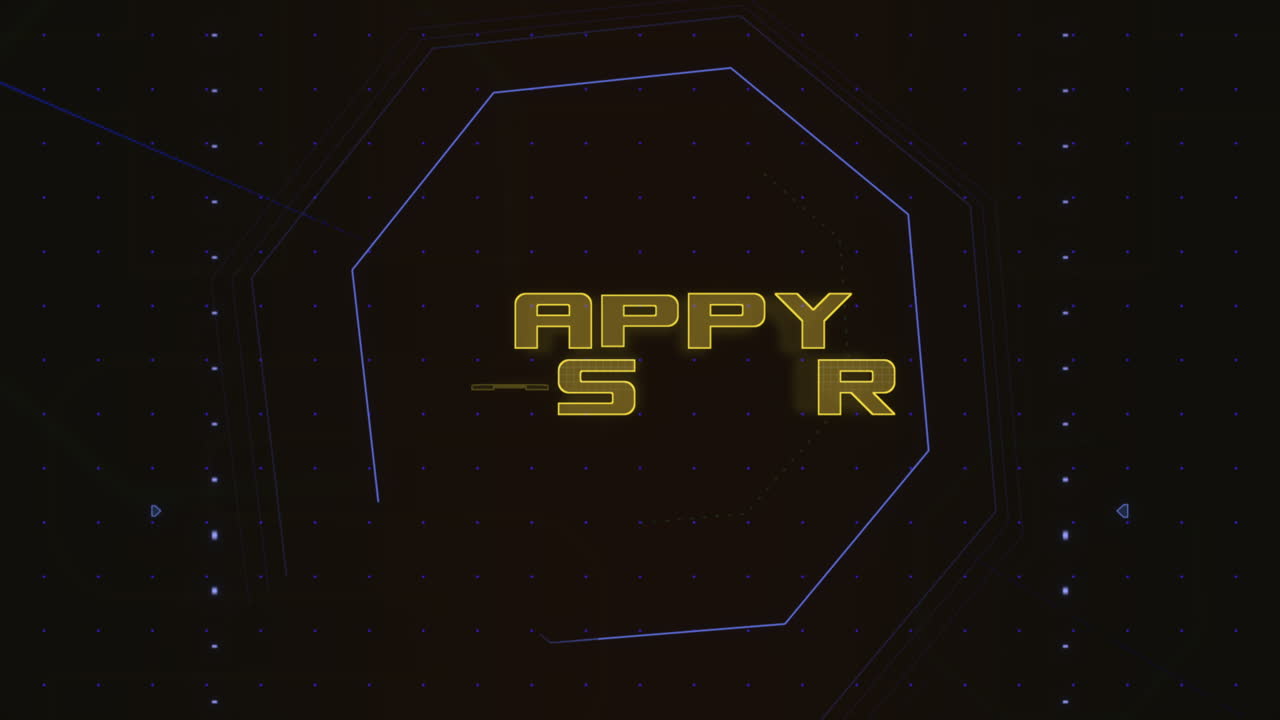 vibrante patrón geométrico de pascua diseño azul y amarillo con feliz texto de pascua