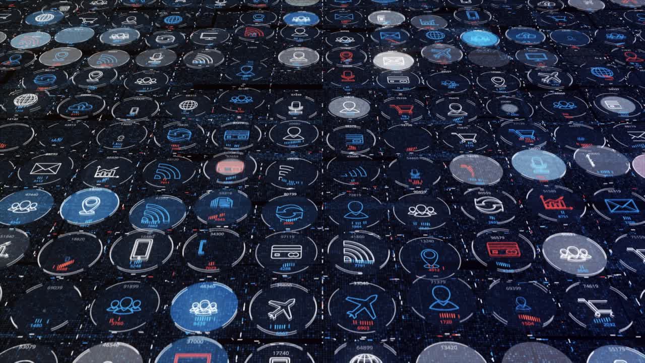 interfaz digital abstracta con íconos