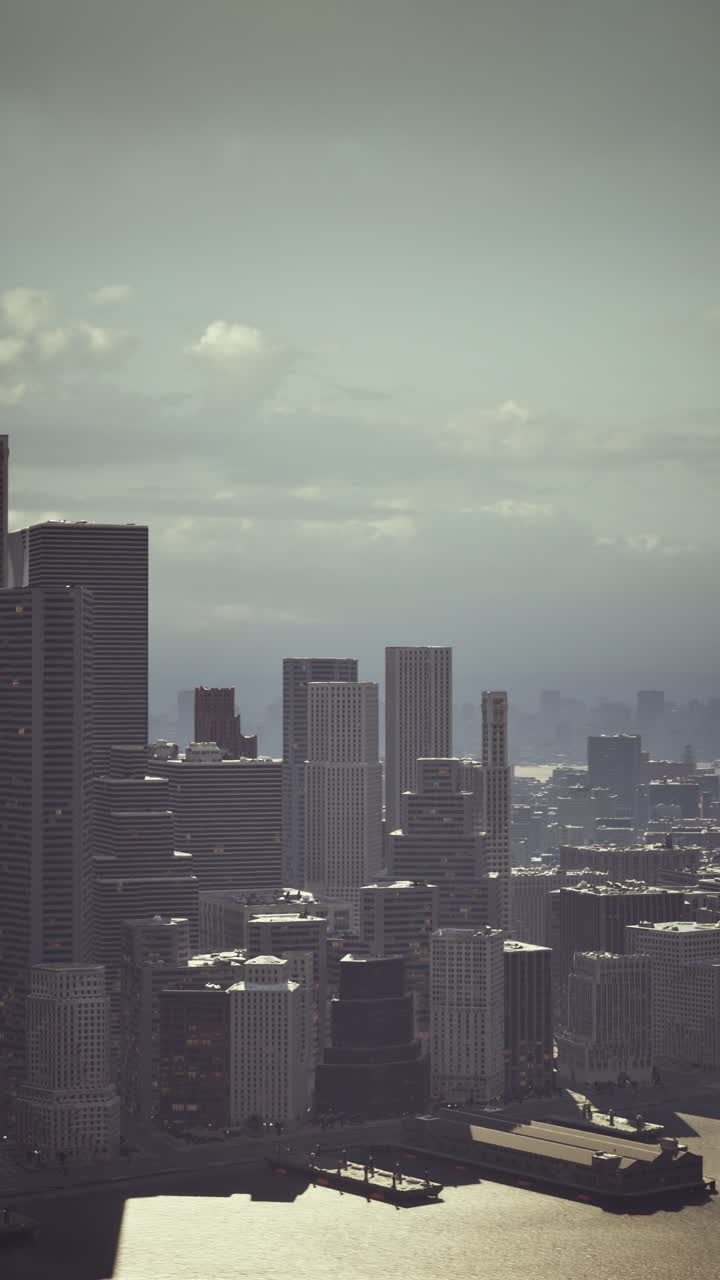 Vista aérea del horizonte de una ciudad