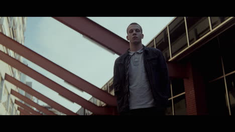 young man in urban setting