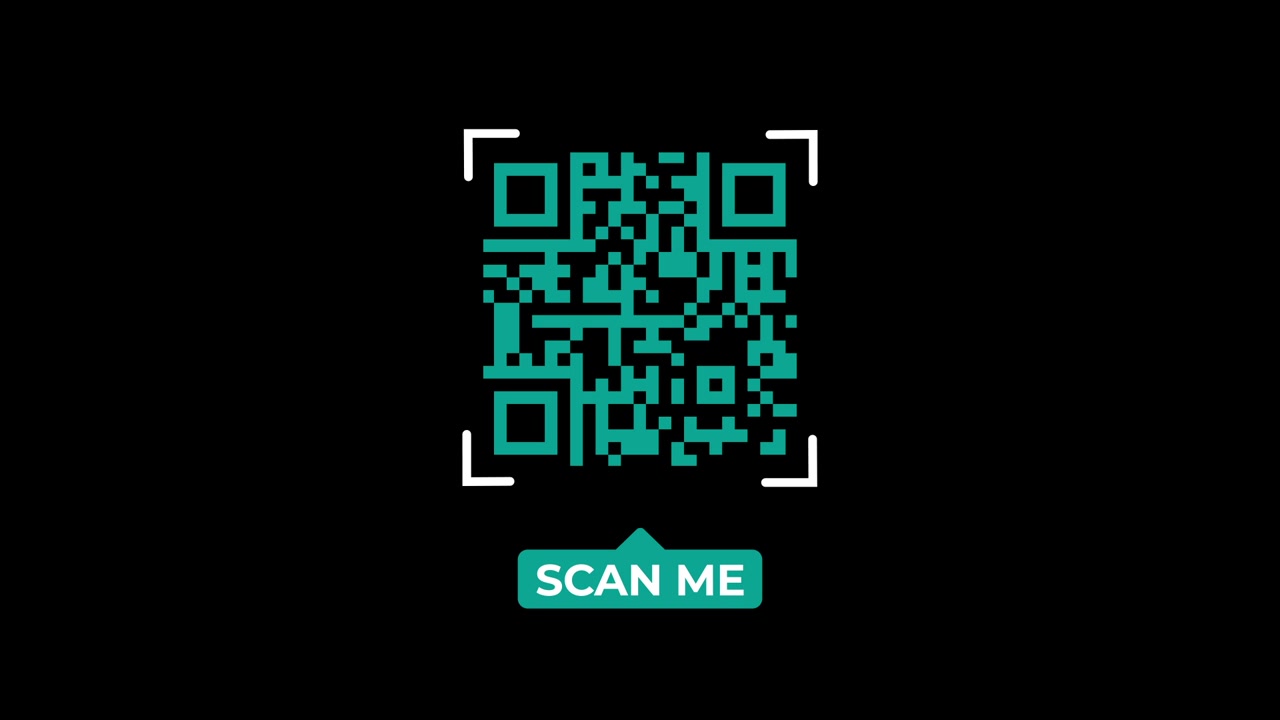 Animated QR Code Appearing on Black Background