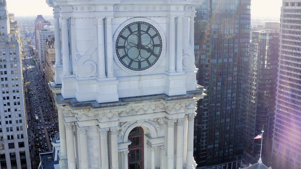 Rising Alongside Historic Philadelphia City Hall at Golden Hour