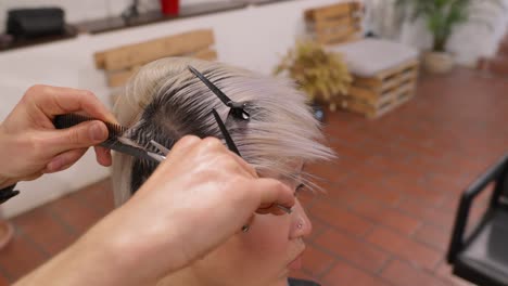 Haircut at a salon