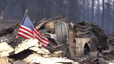 burned over fire engine in burnt town