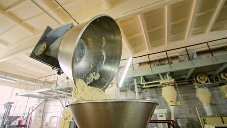 Dough-mixing-machine-in-bread-factory.-Wheat-flour-dough-at-baking-factory