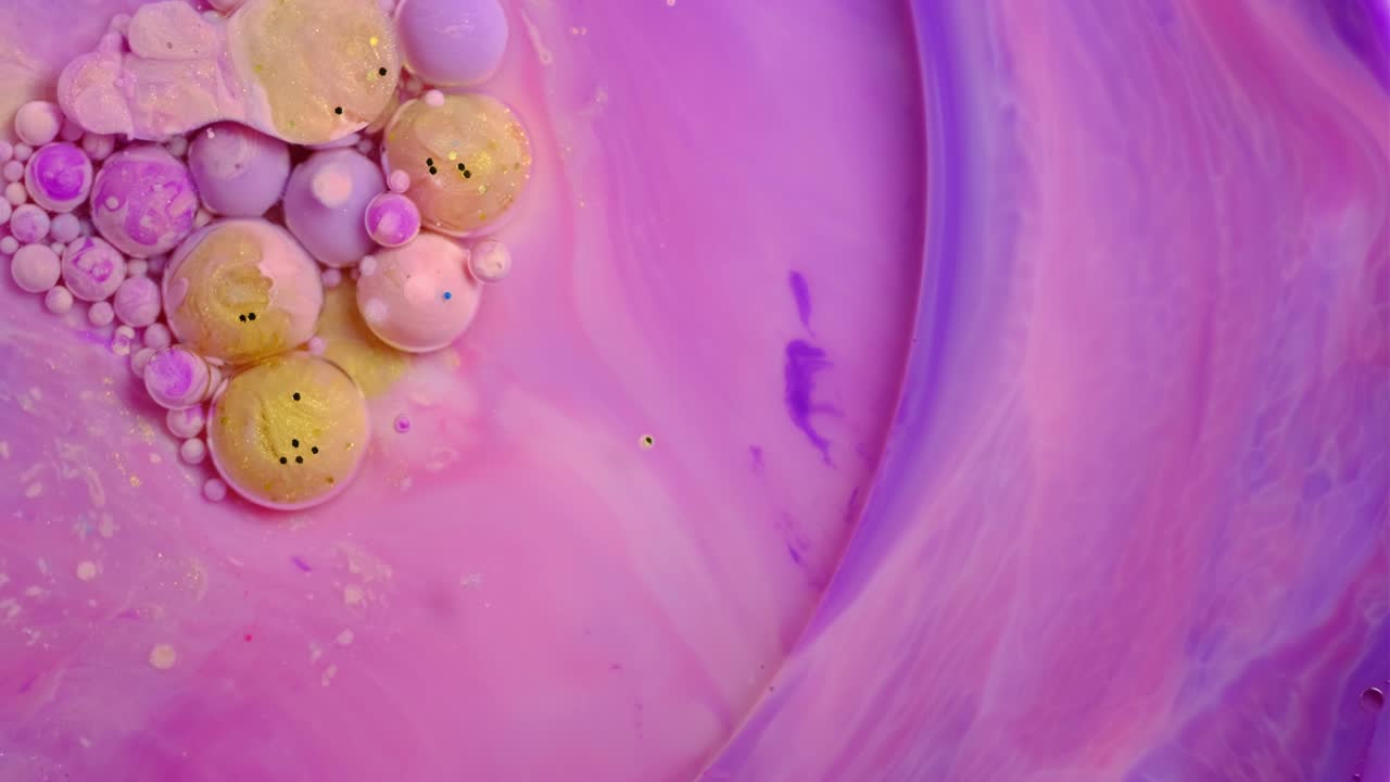 pintura colorida y burbujas fondo abstracto video 4k