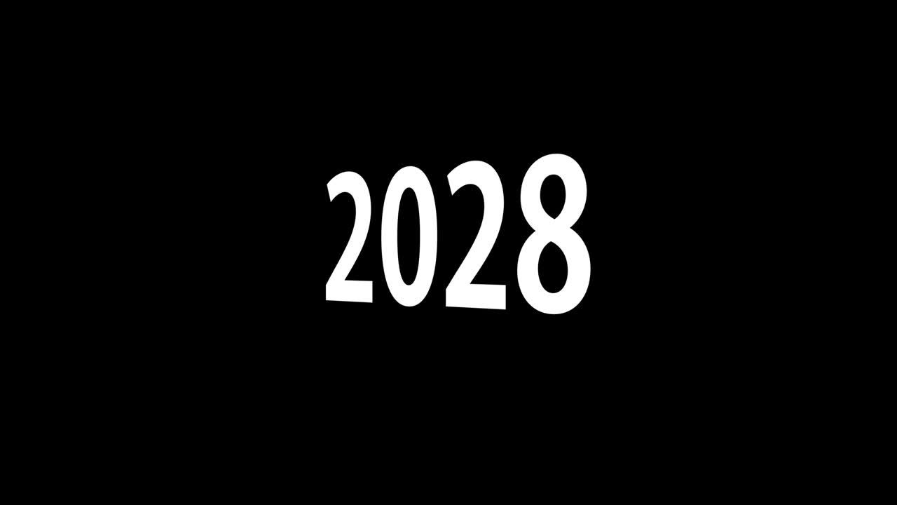 2028 animación de texto gráficos de movimiento