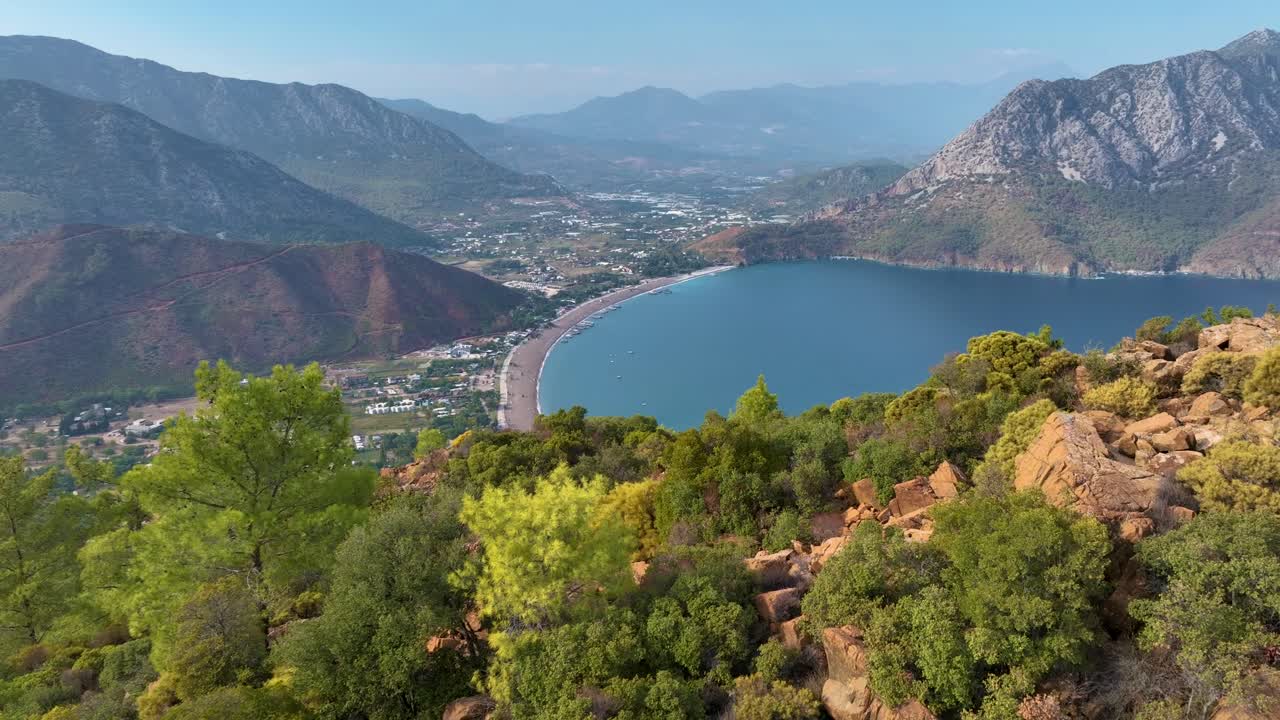 Stunning Aerial View of a Turkish Bay and Coastal Area