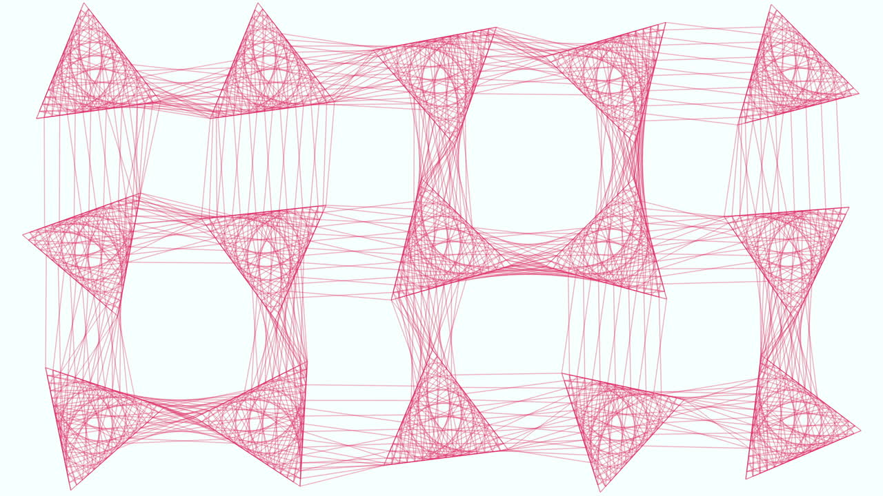 Sketch abstract red triangles in empty space