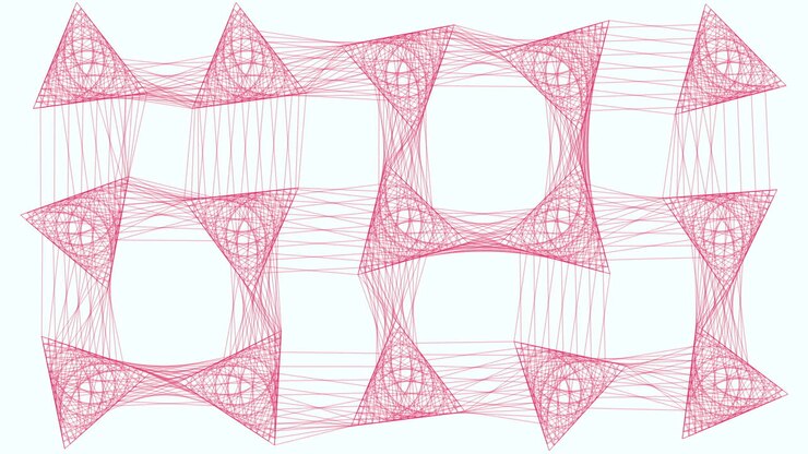 Triangoli rossi astratti disegnati nello spazio vuoto