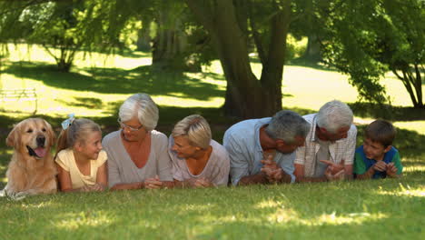 Familia-Feliz-Con-Perro-En-El-Parque