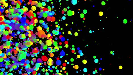 4k bucle fondo abstracto sin costuras con hermosas gotas multicolores en estilo plano 2d se mueven suavemente como burbujas de pintura en líquido. luma mate como canal alfa. espacio de copia