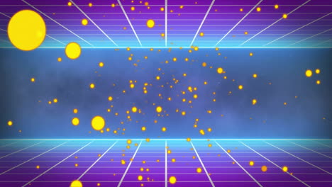 animación de manchas amarillas sobre fondo azul