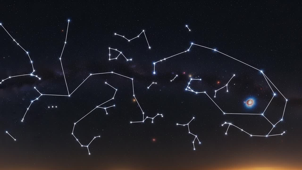 Captivating Celestial Canvas: An Astounding Display of Constellations and Cosmic Patterns Illuminating the Night Sky in Stunning Detail