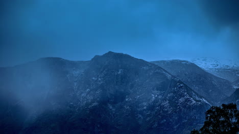 Time-lapse-shot-of-dark-clouds-flying-between