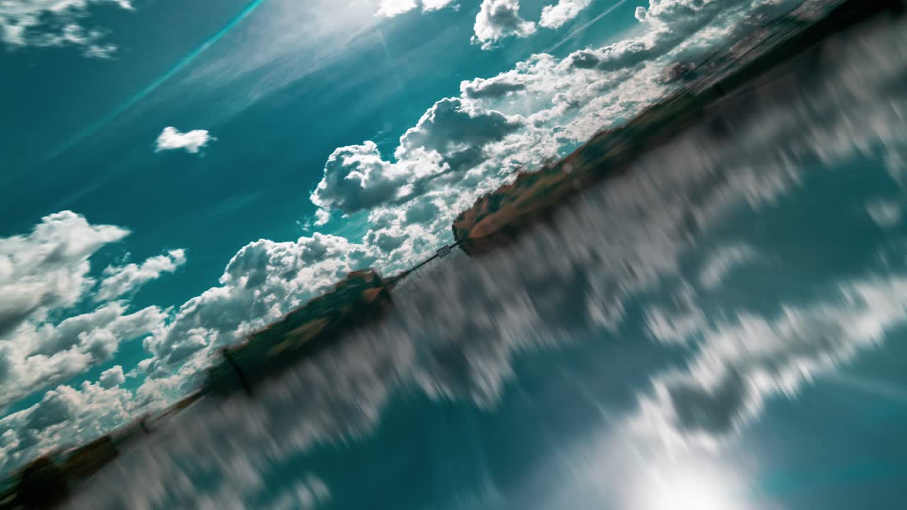 거울 같은 표면 위로 꿈의 비행