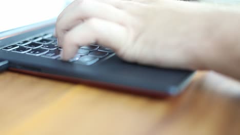 hands type on a modern computer keyboard - isolated close up