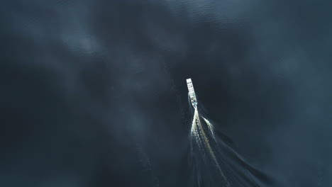 aerial-video-of-a-boat-sailing-on-a-river-in-the-wetland,-Pantanal,-Mato-Grosso,-brazil