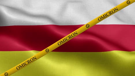 variante omicron y franja de prohibición en la bandera de osetia del sur - bandera de osesia del sur
