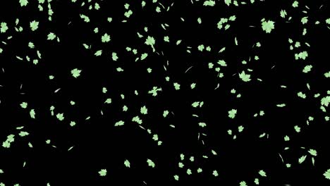 many green leaves endlessly fall from the tree.