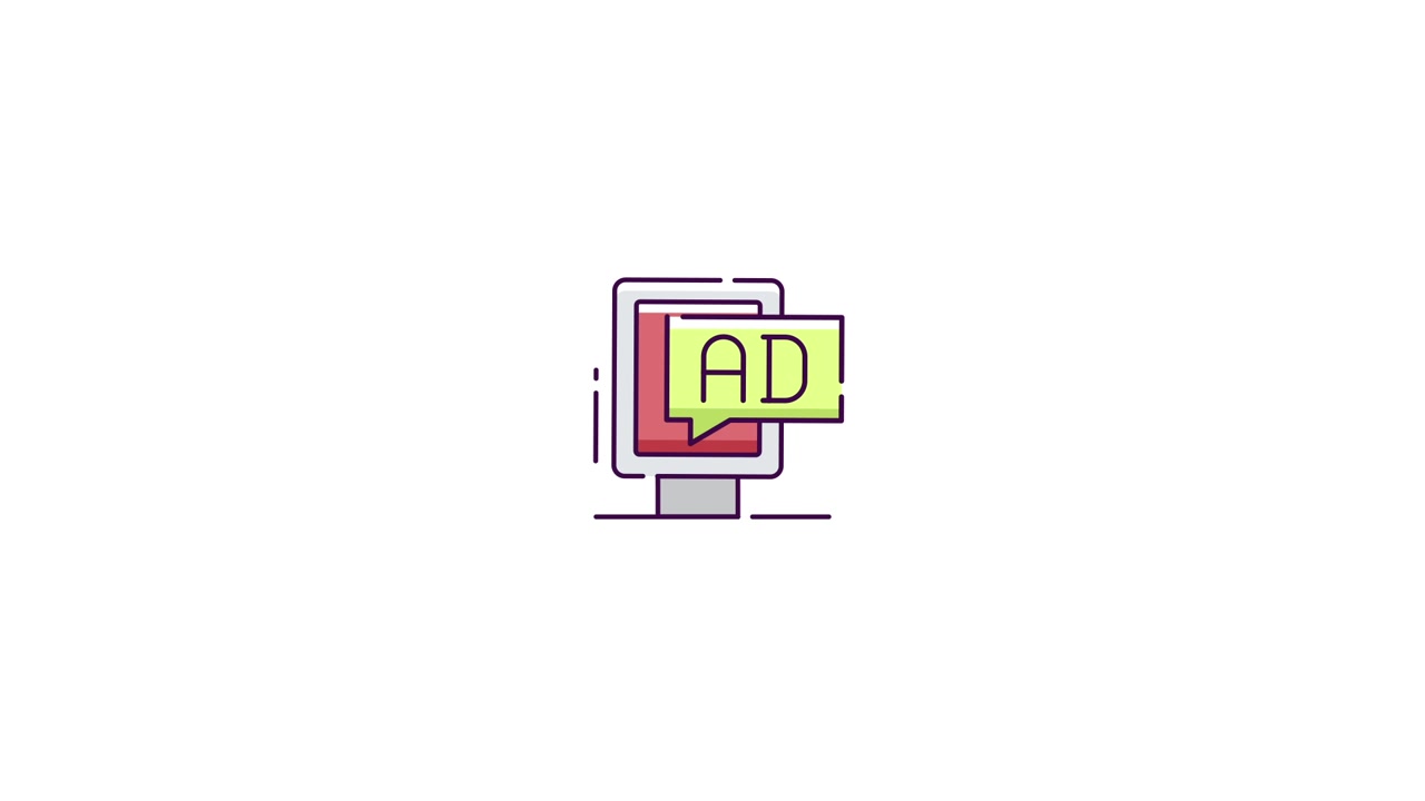Animated Icon of Digital Billboard Displaying an Ad