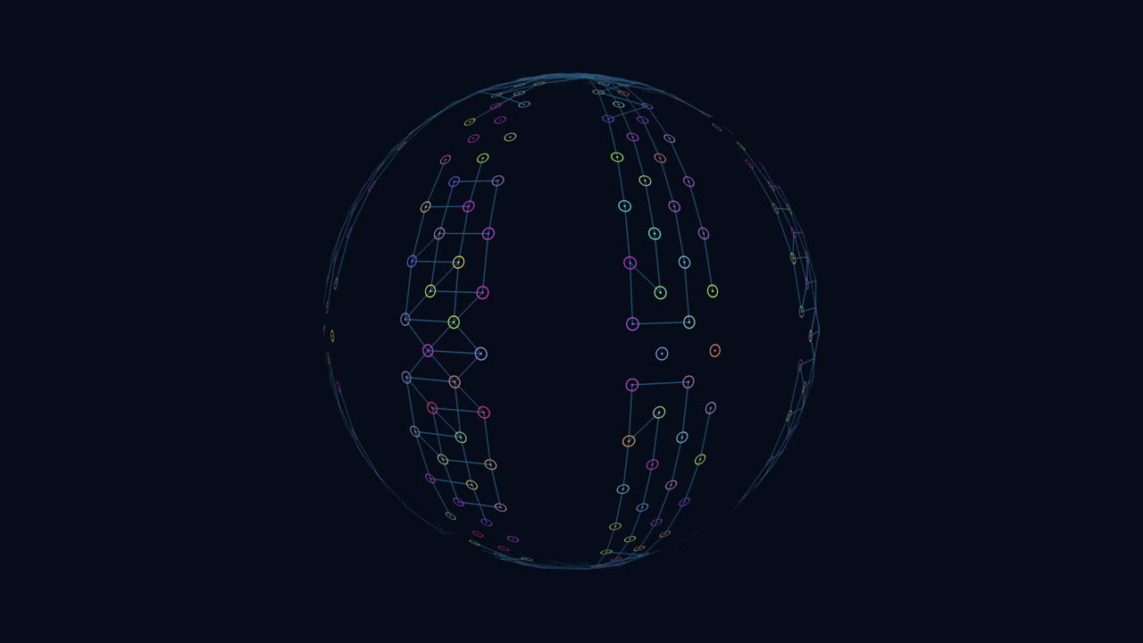 Soccer ball depicted in lines and dots forming a circular pattern