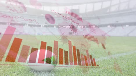 Coronavirus-digital-interface-against-rugby-ball-in-sports-stadium
