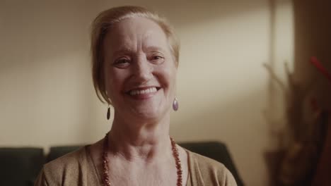Smiling Elderly Woman Looking at Camera