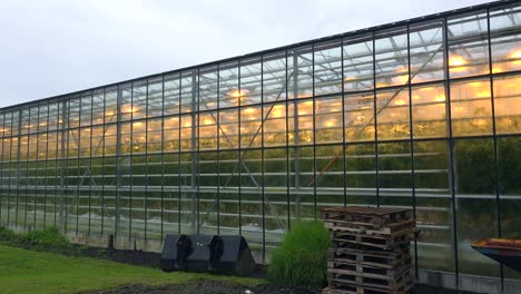 exterior establishing shot of an iceland greenhouse using geothermal hot water to grow fruits and vegetables 2