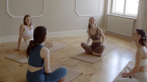 women enjoying a yoga class