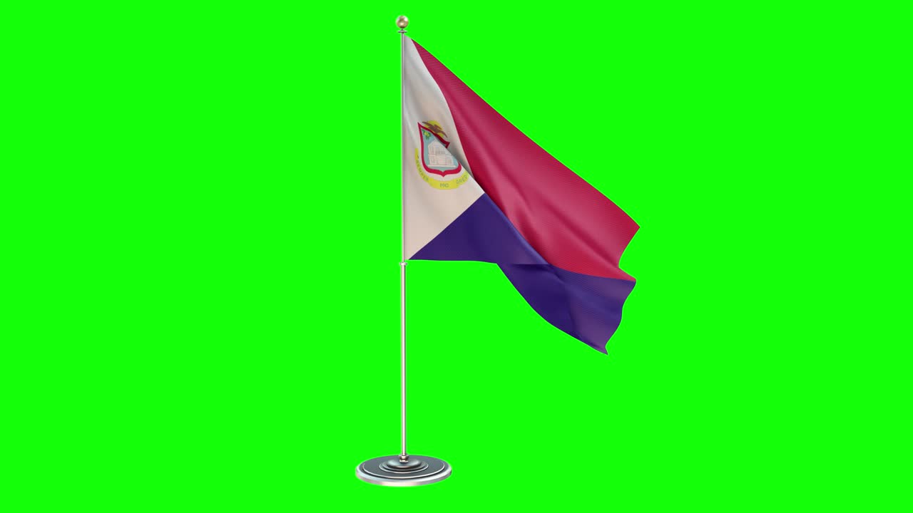 세인트 마틴 (saint martin) - 크로마 키가 있는 기둥 위에 흔들리는 발의 3d 일러스트레이션